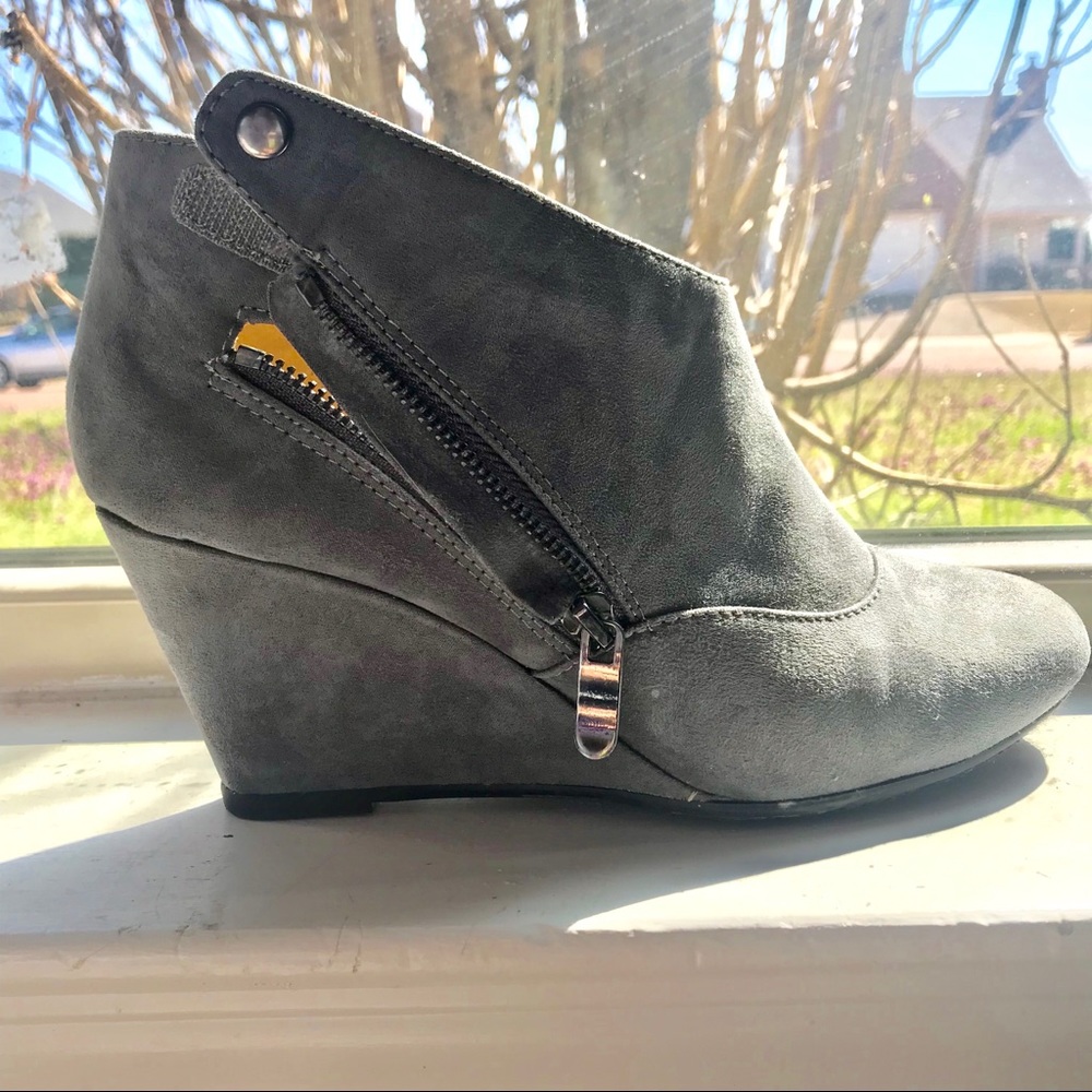Suede Gray Booties